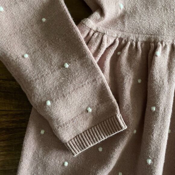 H&M Pink Swiss Dot Sweater Dress Girls' 3/4T - Picture 5 of 8